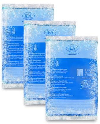 IEA Medical Kühlkompressen Kalt Warm 3er Set | Kühlpack&Kühlpads 12x20cm – flexibel, mikrowellengeeignet, auslaufsicher | Knie, Rücken, Schulter, Prellungen&Sportverletzungen | Kältetherapie BPA-frei
