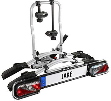 EUFAB 11510 Fahrradträger JAKE, E-Bike geeignet, teilweise vormontiert, erweiterbar, Diebstahlschutz, für 2 Fahrräder, für Anhängerkupplung