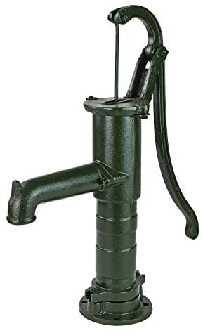 DEMA Handschwengelpumpe – Klassische Schwengelpumpe aus Guss, grün, 1 1/4, Brunnenpumpe, Gartenpumpe, manuelle Wasserpumpe für Garten & Brunnen