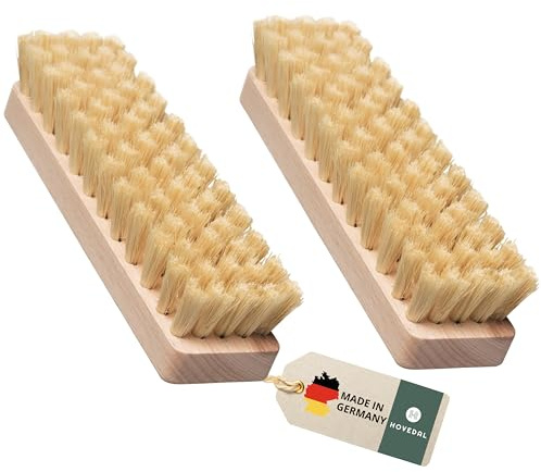 Scheuerbürste, Putzbürste, Scheuerbürsten, 2 STK Wurzelbürste Wurzelbürsten | 2er Set Hand Schrubber aus Holz mit Naturborsten aus Fibre, Made in Germany, Bürsten Griff aus Holz