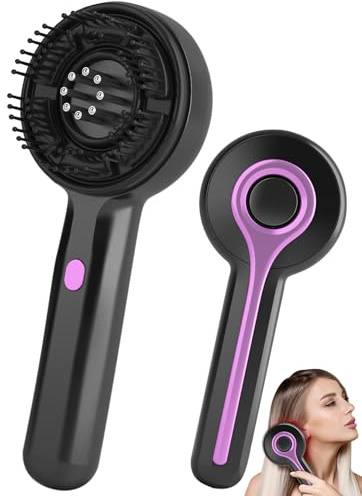 Kopfmassagegerät, 2 in 1 Kopfhaut Massagebürste Elektrisch mit Haaröl-Applikator, Rotlicht Kopfmassage Bürste Elektrisch, 3 Modi zur Massage und Kopfhautpflege (Schwarz)