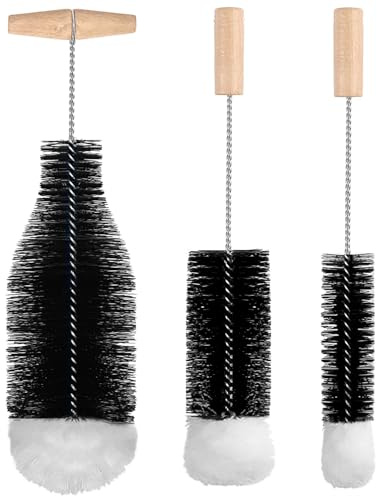 3er Set Flaschenbürste,35cm Flaschenbürste kompatibel mit Sodastream Glasflasche,kratzerfreier Flaschenreiniger Bürste für Glaskaraffe/Sodaflaschen/Babyflaschen/Trinkflaschen