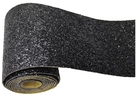 Dostear Tapetenbordüre Selbstklebende Funkeln Bordüre Wand Wohnzimmer Tapeten Fliesenaufkleber Bad Dekoband Glitzerband Selbstklebend schwarzer Blitz 5 X 200cm