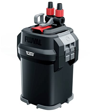 Fluval 107 Außenfilter der 07 Serie, Hochleistungssystem für Aquarien bis 130 Liter, flüsterleise eTEC Technologie, 25% leiserer Betrieb, energieeffizient inkl. Medien, Made in Europe