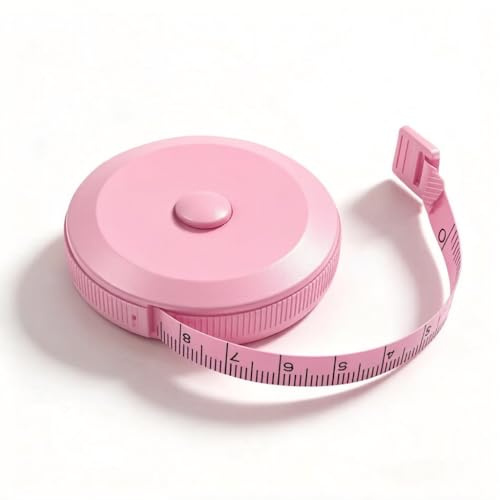 WINTAPE 2PCS Maßband Körper, Maßband nähen Stoff Tailor Cloth Craft Messung Tape，150cm Rosa einziehbares doppelseitiges