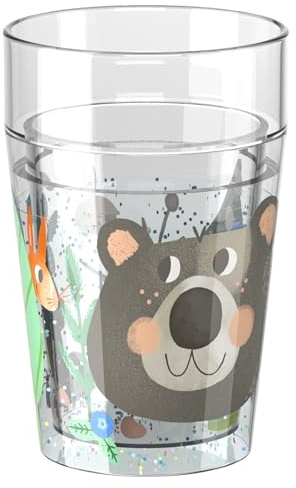 HABA Glitzerbecher Bär – Kinderbecher mit funkelndem Glitzer-Effekt, perfekt für Wasser, Saft & Tee, Praktisch für kleine Hände – 2012447003