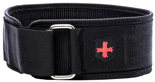 Harbinger Nylon Gewichthebergürtel für Gewichtheber, 4 Zoll, Fitness Krafttraining, Schwarz,Large