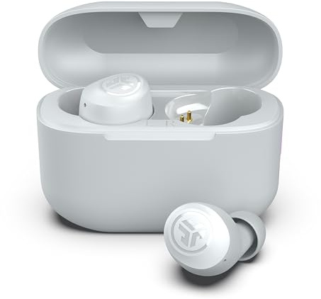JLab Go Air Pop+ In Ear Kopfhörer kabellos Bluetooth, True Wireless Kopfhörer, 35+ Std. Headphones, kabellose Ohrhörer, Earbuds mit Mikrofon, USB-C Ladebox, Dual Connect, EQ3 Sound, Wolkenweiß