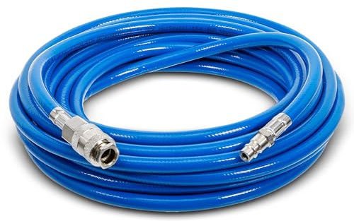 BGS 3250 | Druckluftschlauch | 10 m | Innendurchmesser 6 mm | Druckluftanschluss 1/4" | PVC-Gewebe | mit Schnellverschlusskupplung und Stecktülle