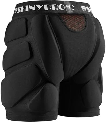 SHINYPRO Schützende, gepolsterte Shorts für Snowboarden und Skaten, reißfestes Gesäßpolster, robuster Schutz, alle Pads sind abnehmbar