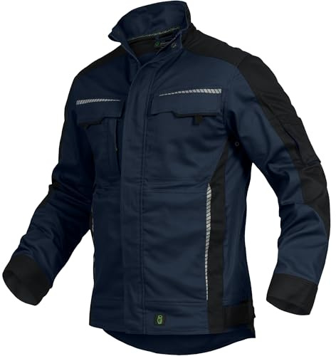Leibwächter Flex-Line Herren Arbeitsjacke Bundjacke, Marine Gr. M, atmungsaktive Allwetterjacke mit Stretchanteil für Herbst und Winter, robuste Arbeitsjacke Männer mit Reflexstreifen