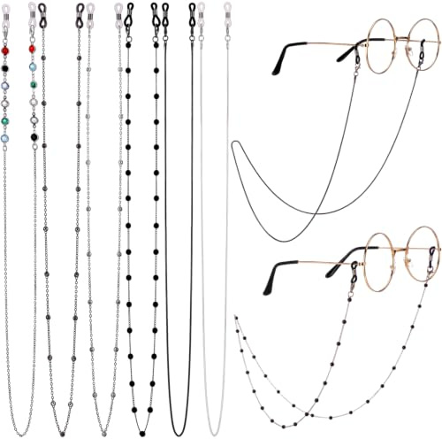 Frienda 6 Stück Brillenketten, eleganter Brillenhalter mit Perlen, Brillenbandhalter