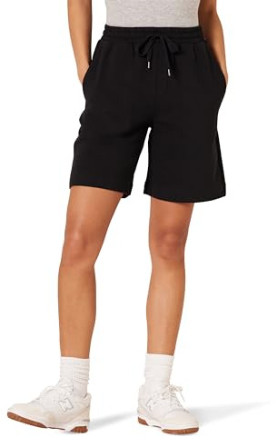 Amazon Essentials Damen Fleece-Bermudashorts mit Hoher Taille, 20,3cm Beininnenlänge (Erhältlich in Übergröße), Schwarz, XS
