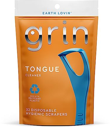 Grin Einweg-Zungen-Schaber für Erwachsene, Zungenreiniger, einfach zu bedienen, Zahnhygiene, für frischen Atem, Zungen-Schaber hilft, schlechten Atem zu reduzieren – 1 Packung
