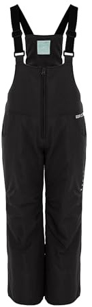 KADVA Skihose für Kinder SKIRO Pants JR in Schwarz Größe 148 cm Wasser- und Winddicht mit offenen Taschen und Hosenträgern Ausgestattet mit reflektierenden Elementen und Logo