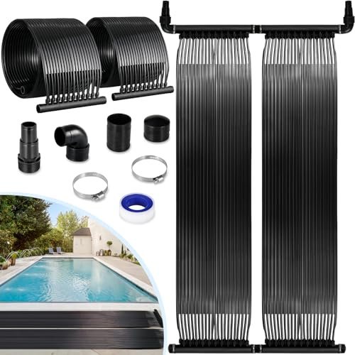 Solarkollektor Poolheizung 600x75 cm, Solarheizung Poolheizung, Pool Sonnenkollektor, Pool Solarheizung für 4.5㎡ Schwimmbad bis 24000L Wasserinhalt Solarmatte heizmatte Satz UV-beständiger Erweiterbar