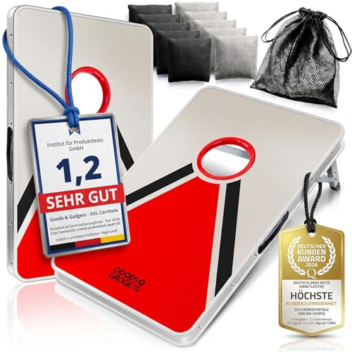 XXL Cornhole-Spiel für Groß und Klein; Outdoor & Indoor Geschicklichkeitsspiel mit extra großen Sandsäckchen; Perfekt für Garten, Park und Partys; Garantiert noch mehr Spaß & Zielgenauigkeit
