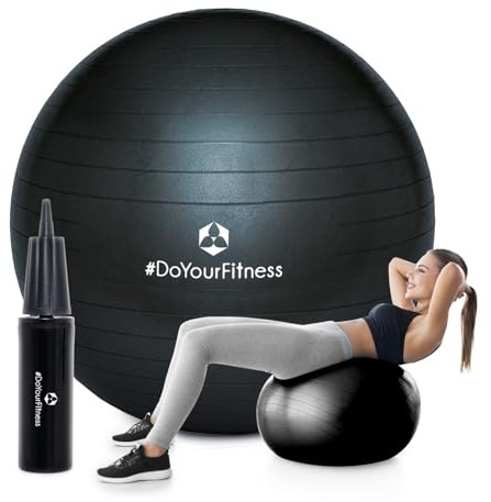 #DoYourFitness Gymnastikball inkl. Ballpumpe | Sitzball in 55cm bis 85cm | Anti-Burst | Trainingsball für Yoga, Pilates, Gym und Büro | Fitnessball & Balance für Core-Training