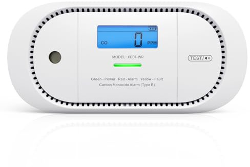 X-Sense Funkvernetzter CO Melder, Nicht kompatibel mit Basisstation SBS50, TÜV-Zertifiziert, Kohlenmonoxid Melder mit austauschbarer Batterie, XC01-WR, 1 Stück