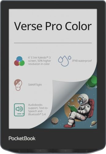 PocketBook Verse Pro Color E-Reader 6" Táctil ?Lector Ebooks Resistente al Agua Audio Libros Azul