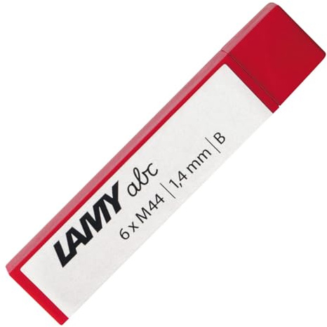 LAMY M44 Bleistiftmine in Schreibfarbe grau (6 Stk.) - Original Ersatzmine für den LAMY abc Bleistift - in Minenhärte B & Strichbreite 1,4 mm