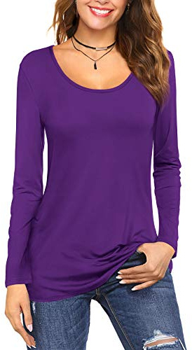 Florboom Tshirt Damen Rundhals Shirt Kurzarm/Langarm T-Shirt Baumwolle Bluse Oberteile Tops