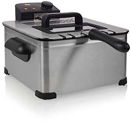 Tristar Fritteuse | 1 großer und 2 kleine Körbe | Einstellbarer Thermostat | Kühle Zone | Spülmaschinenfeste Teile | 5 L | 2000 W | FR-6949