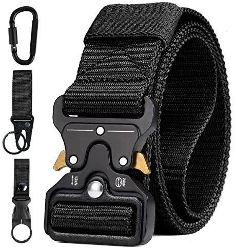 Taktischer Gürtel Herren, Schnellverschluss Military Style Arbeitsgürtel | AivaToba Nylon Canvas Arbeitsgürtel Gürtel mit Metallschnalle für Draussen Sportarten Camping, Geschenke zum Vatertag