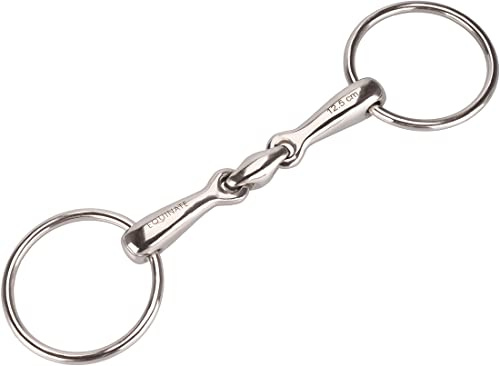 Equinate Wassertrense Edelstahl 16mm doppelt gebrochen 12,5cm - Anatomisch geformtes maulfreundliches Gebiss mit sanfter Einwirkung - Lasergravierte Größenangabe