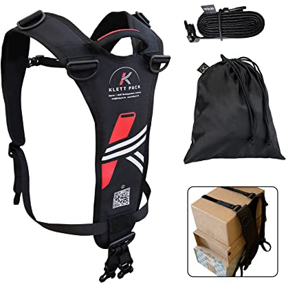 KLETTPACK® Rücken Tragegurt für Pakete, Hobby, Snowboard, Beruf & Urlaub, geeignet für große sperrige Formen, ergonomisch, Rücken schonend