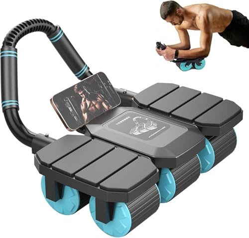 Bauchroller,Bauchtrainer für zuhause,Automatischer Rebound-Bauchroller mit 8 Ellenbogenstütze, Bauchmuskel-Roller mit Schaumstoff-Ellbogenpolstern, Maximale Tragfähigkeit 150KG, für Core Workout
