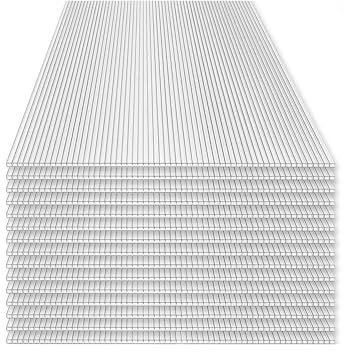 Home Deluxe - Hohlkammerstegplatten VARUS - UV-Geschützt - 15-teiliges Set I Hohlkammerplatten, Gewächshaus, Doppelstegplatte