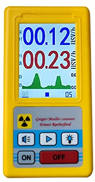 GYZOUKA Tragbarer Nuklearstrahlungsdetektor, Tragbarer Geigerzähler mit G-M-Röhrensensor für die Materialinspektion, Umweltprüfung (Gelb)