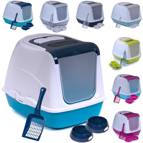 Katzentoilette Sondermodell 50 Katzenklo Schaufel Filter Haube blau Design 1