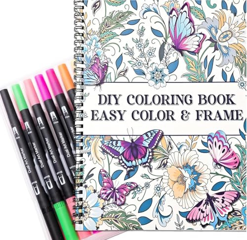 Zylota Colouring Book for Adults,Malbuch für Erwachsene und Marker Set,30 Entspannende Mustern,Spiralbindung Malbücher für Frauen,Ausmalbuch für Erwachsene