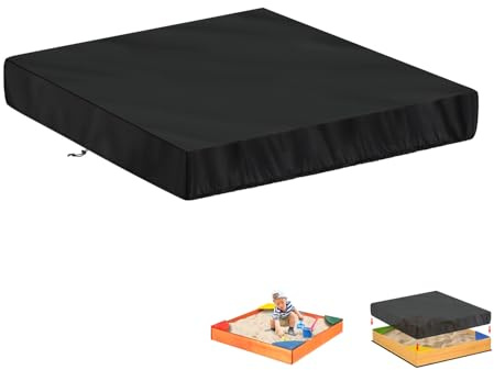 LAMUNI Sandkasten Abdeckung Plane für Sandbox, 100x100x20cm Sandkasten Abdeckplane wasserdichte Sandkastenabdeckungen Staubdichte 420D Oxford Sandkiste Schutzhülle für Sandkasten Pool Garten