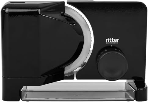 ritter E 16 Duo Plus Elektrischer Allesschneider & Schneidemaschine aus Metall mit ECO-Motor, Made in Germany, Schwarz