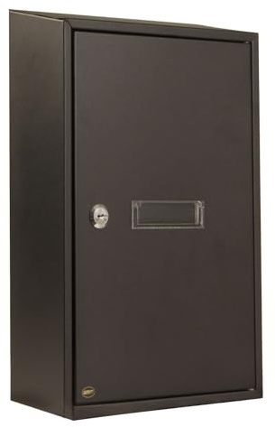 Amig - Durchwurfbriefkasten - Stahl - Farbe Schwarz - Maße: 40 x 25 x 10 cm - Schlitz: 5 x 20 cm Innentür-Briefkasten - Briefkasten für Wände, Mauern oder Türen