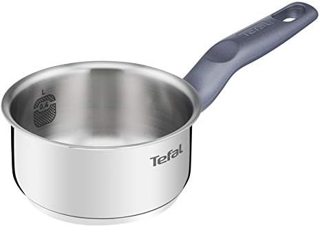 Tefal Daily Cook Stielkasserolle, 12 cm, induktionsgeeignet, ohne Antihaftbeschichtung, Fassungsvermögen 0,4 l, verstärkter Boden, spülmaschinen- und backofenfest, Edelstahl