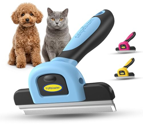 DakPets Hundebürste Unterwolle | Professionelle Bürste Hund oder Unterwolle Bürste Katze | Katzen und Hundebürste Langhaar | Edelstahl Unterfellbürste Hunde und Katzen