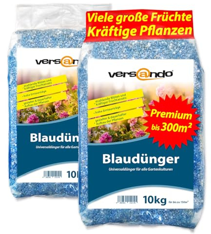 versando 20kg bis 300m² Blaudünger: NPK-Dünger für Obst Gemüse & kräftige | Pflanzen mit Langzeitwirkung - Premium Qualität