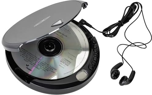 PCD400 tragbarer CD-Player, Wiedergabe von CD, CD-R, CD-RW inkl. Ohrhörer + Netzbetrieb möglich