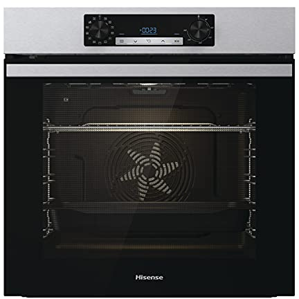 Hisense BI64211PX Multifunktions-Backofen mit Luftfritteuse ohne Öl, große Kapazität 77 l, Simultanea 5 Ebenen, Ventilator XXL, Pizza Modus 300 Grad, abnehmbare Türen aus Edelstahl