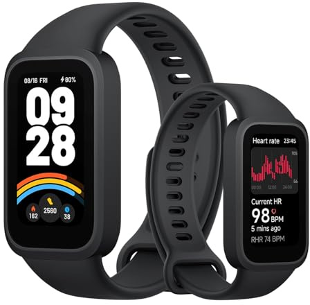 XIAOMI Smart Band 9 Active Schwarz – 1.47" TFT, 450 Nits, 18 Tage Akku, 50 Sportmodi, SPO₂-Sensor, 5ATM Wasserdicht