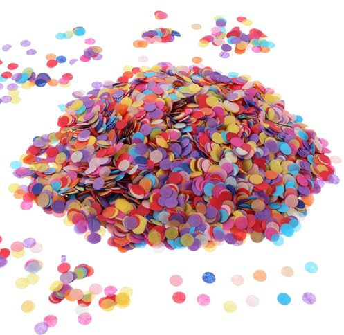 AOZUO 6000 Stück Runde Konfetti, 1 cm/0,39 Zoll Streudeko Bunt Groß Mehrfarbig für Geburtstag Hochzeit Valentinstag Baby Dusche (Farbe)
