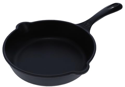VICTORIA Bratpfanne Gusseisenpfanne Eingebrannte, Induction 20cm Geeignet für Feuer, Grill, Backofen, Ceranfeld, Gas, Cast Iron Skillet Cured, Toxic Free Non-Stick Kochgeschirr ohne PTFE oder PFOA
