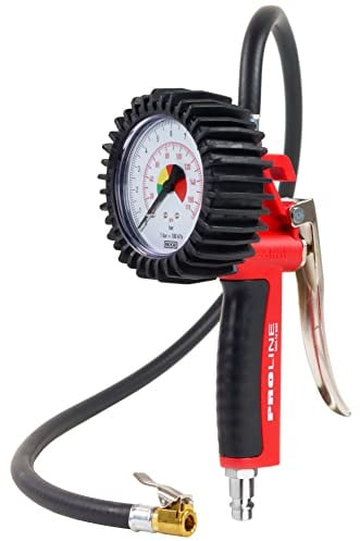 GAV Reifenfüller Messgerät mit WIKA Manometer - Profi Reifendruckprüfer Druckluft für Auto, Motorrad, Lkw uvm - Made in Italy (80mm Standard BAR PSi)