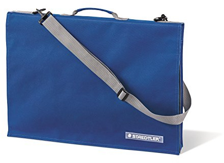 STAEDTLER LR 661 14 Zeichenplattentasche (mit Griff, DIN A4, wasserabweisend, strapazierfähiges Nylon, verstellbarer Schultergurt, integrierte Handytasche), Blau