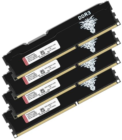 DDR3 32GB Kit (8GBx4) Desktop RAM 1866MHz PC3-14900 UDIMM Non-ECC Unbuffered 1.5V 2Rx8 Dual Rank 240 Pin CL13 PC Computer Memory Upgrade Module Arbeitsspeicher Kit (Schwarz)