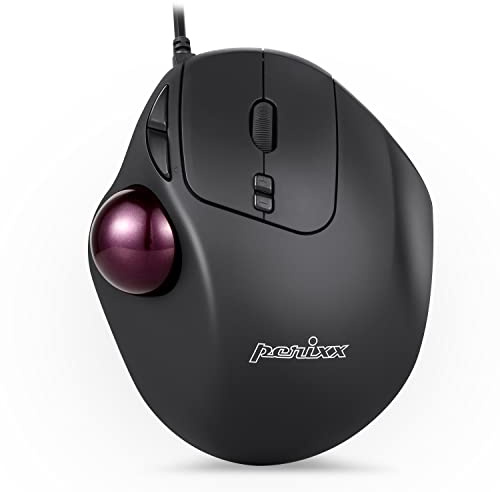 Perixx PERIMICE-517 Ergonomische Maus mit Trackball - 400/1000 DPI - Kabelgebunden